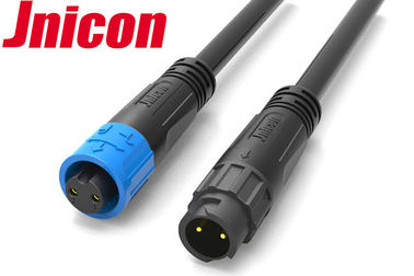 Jnicon M12 IP68 वाटरप्रूफ पावर केबल कनेक्टर बायनेट 2 पिन ब्लैक ब्लू कलर
