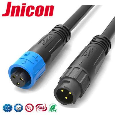 M12 300V LED 3 पिन वाटरप्रूफ कनेक्टर पुश लॉकिंग केबल आउटडोर कनेक्टर IP67