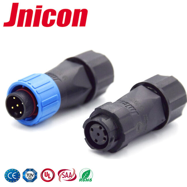 M16 IP68 10A वाटरप्रूफ 5 पिन प्लास्टिक PA66 300V उत्पाद कोडिंग मशीनों के लिए परिपत्र कनेक्टर